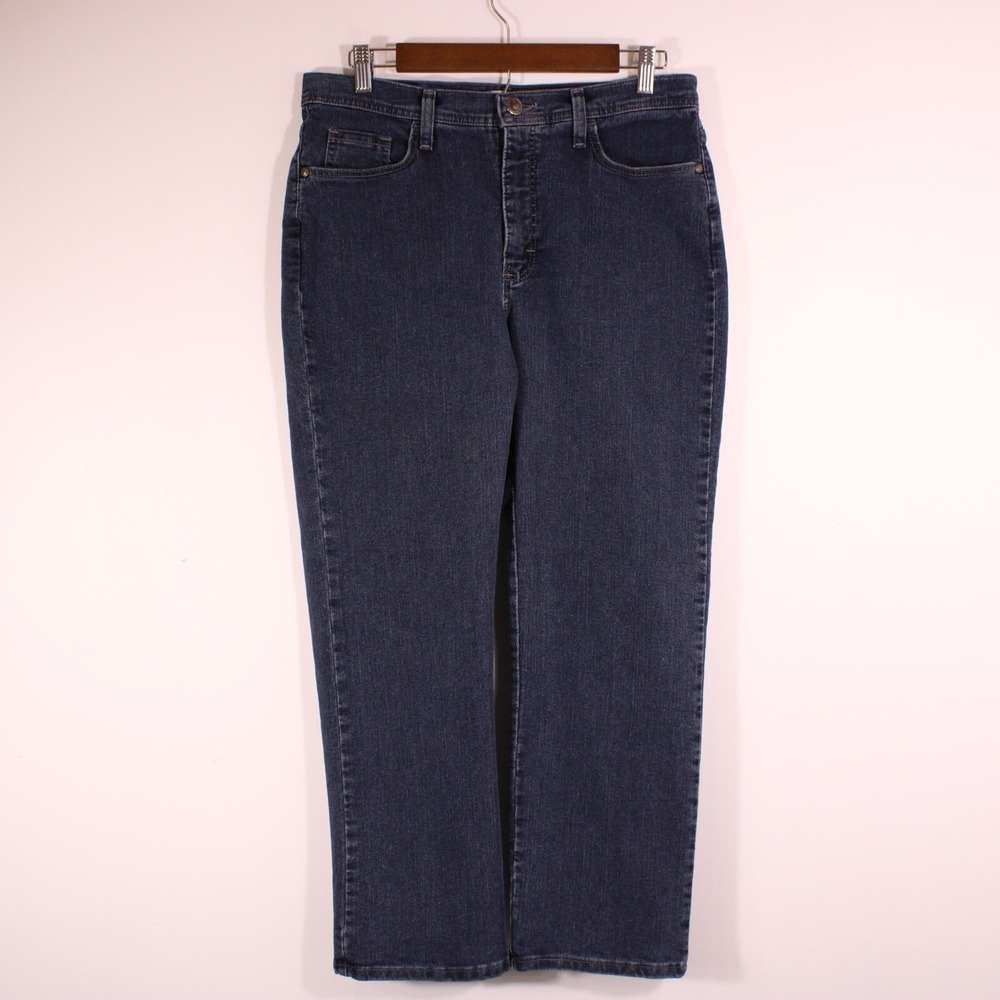 Lee Classic Jeans Womens‎ 12S Dark Blue Grunge At Waist Stretch Denim 32.5x26.25